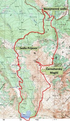 Maglič - mapa výstupu