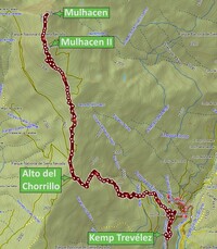 Mulhacen - mapa výstupu