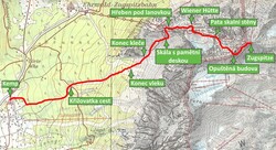 Zugspitze - mapa výstupu